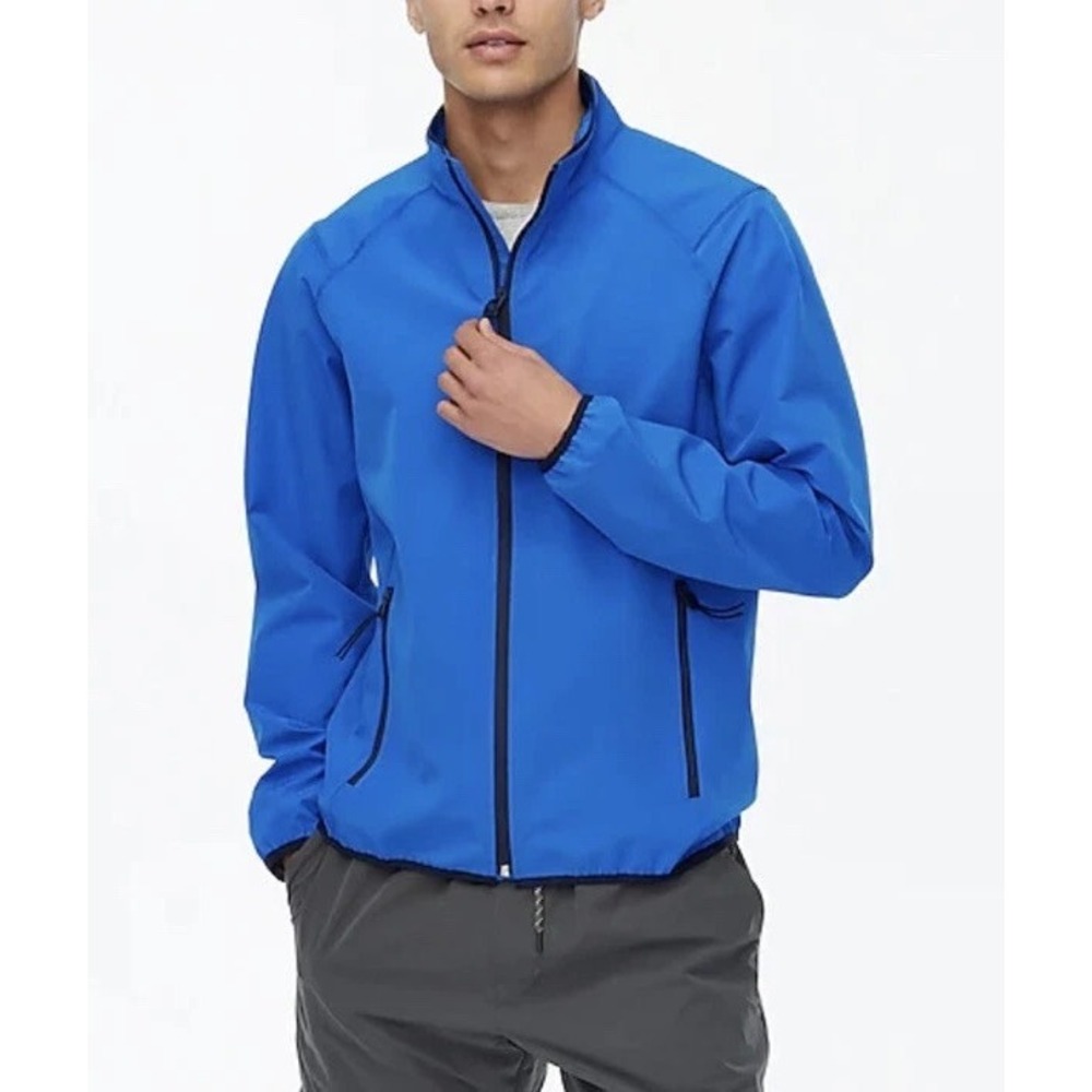 J. Crew XL Men's Blue Lightweight Golf Performance Laminated Full Zip Jacket